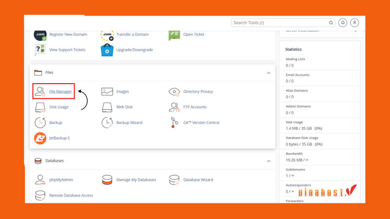 reset hosting cpanel