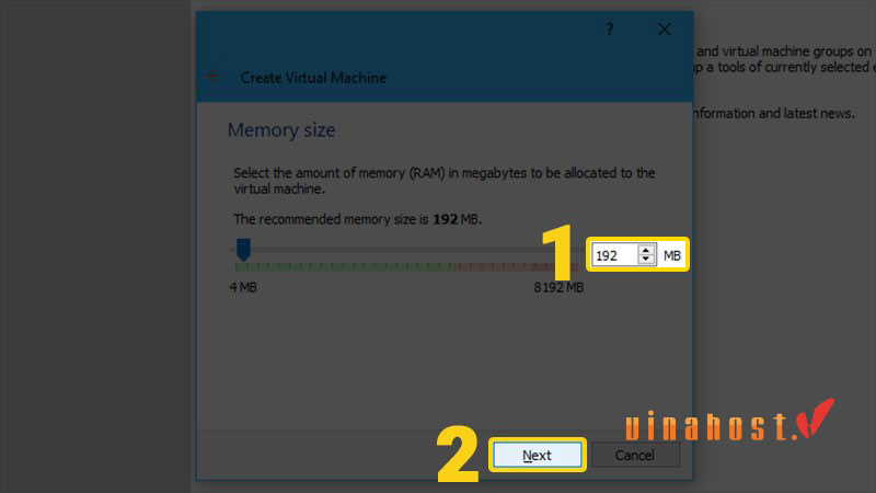 Tự tạo Cloud Server - Bước 3: Cấu hình bộ nhớ (RAM)