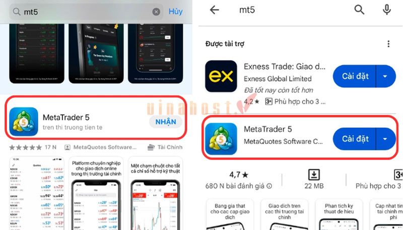 Cài đặt MT5 trên Điện thoại di động