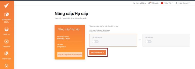 nang cap goi hosting