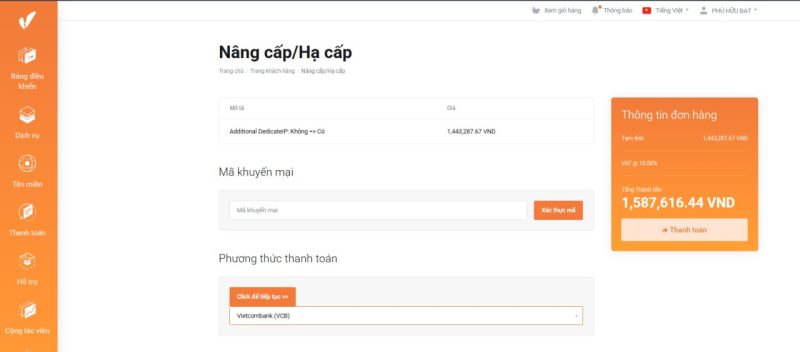 nang cap goi hosting