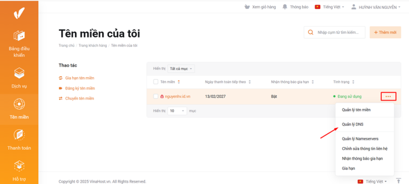 tro ten mien ve vps vinahost