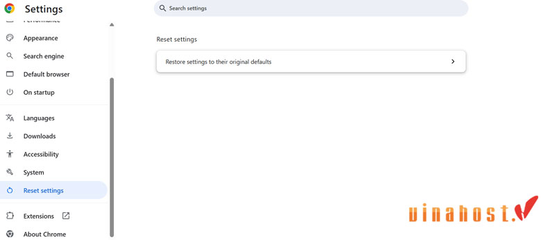 Đặt lại Chrome về mặc định để sửa lỗi Your Connection is Not Private trên Google Chrome