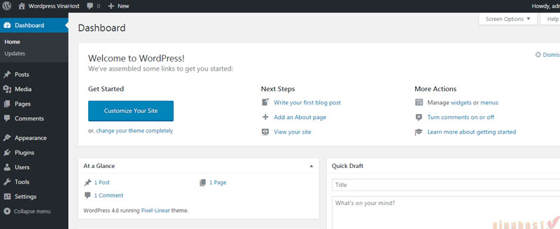 huong dan thue hosting wordpress vinahost