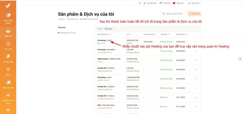 Ngay khi thanh toán thành công, VinaHost sẽ gửi email xác nhận đơn hàng kèm tất cả chi tiết và hướng dẫn sử dụng Hosting WordPress.