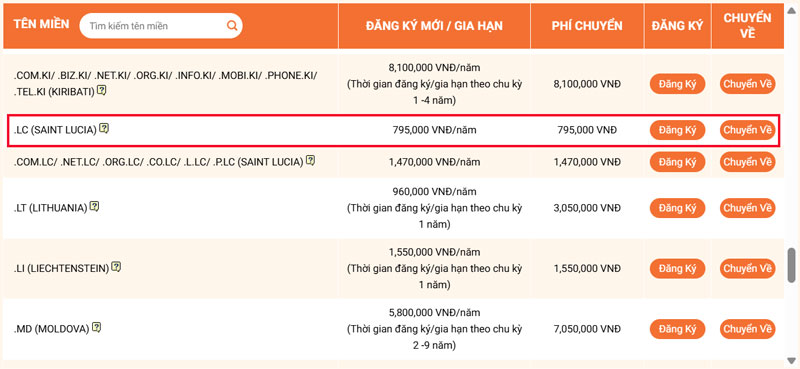 bang gia ten mien .lc