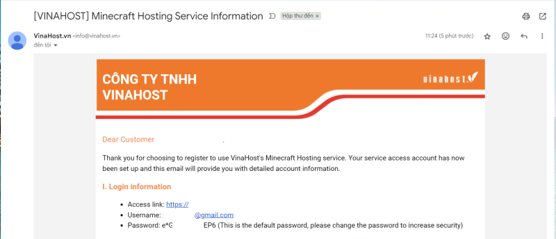 hosting minecraft vinahost