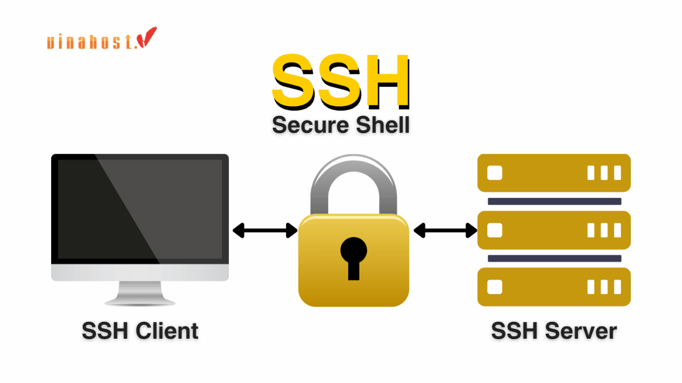 Giao thức SSH tạo kết nối an toàn từ máy tính cá nhân đến server từ xa.