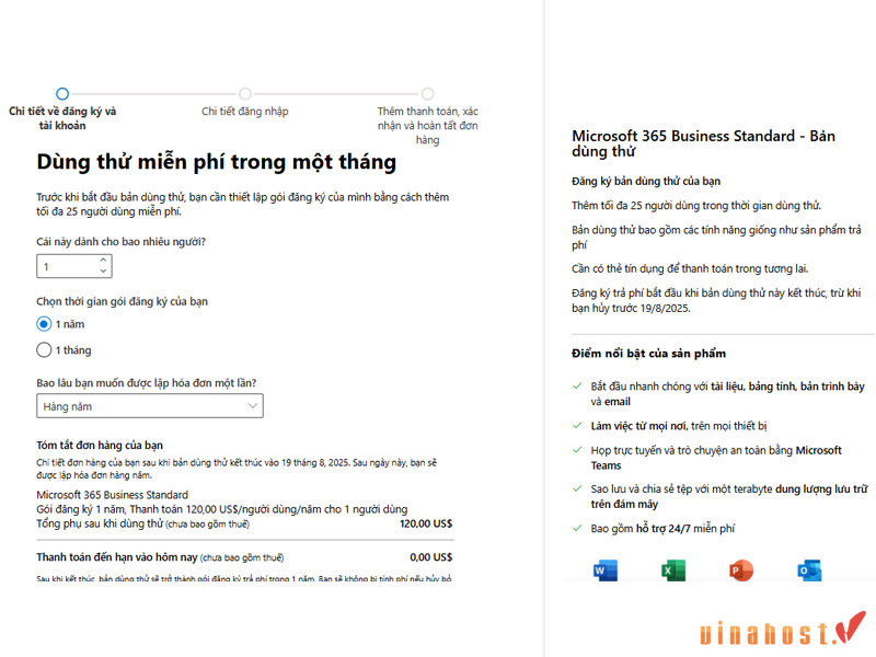 dùng thử microsoft 365