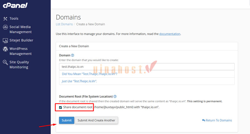 tro 2 tên mien ve 1 website / Hosting bang Addon Domain tren Cpanel
