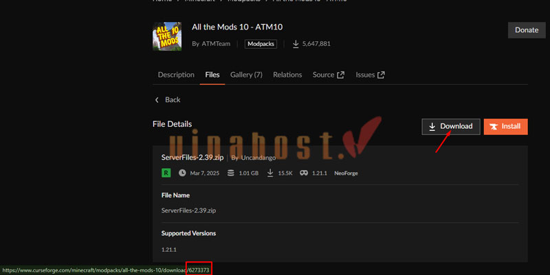 Cai dat modpack tu dong tu Modrinth