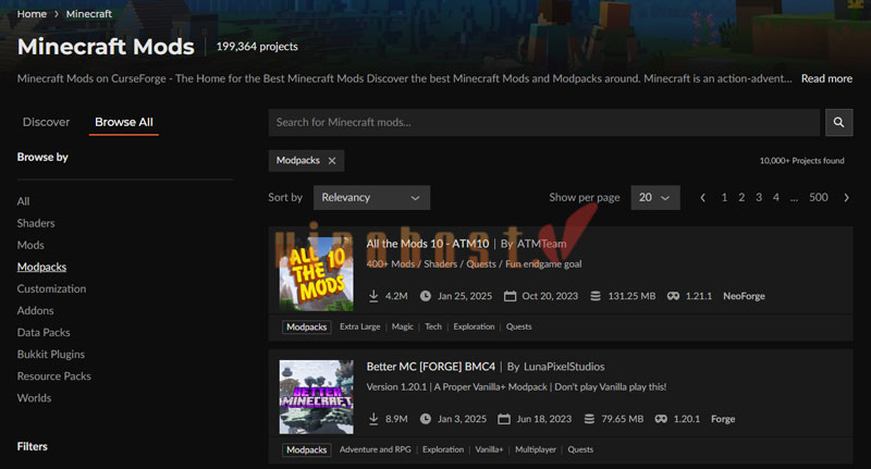 Cai dat modpack tu dong tu Modrinth