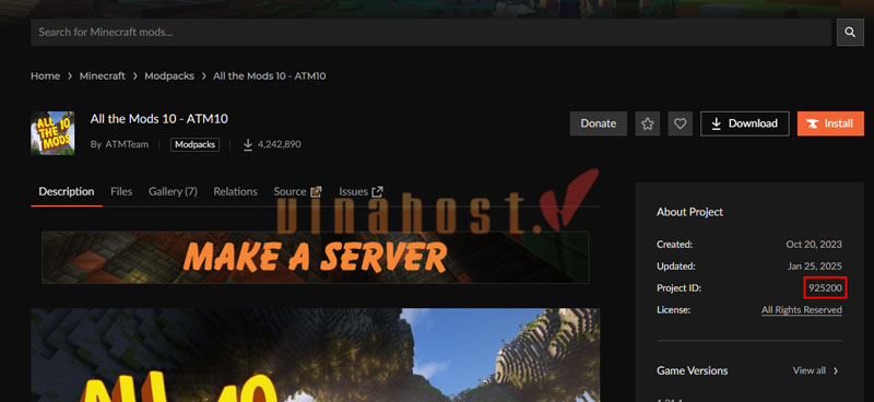 Cai dat modpack tu dong tu Modrinth