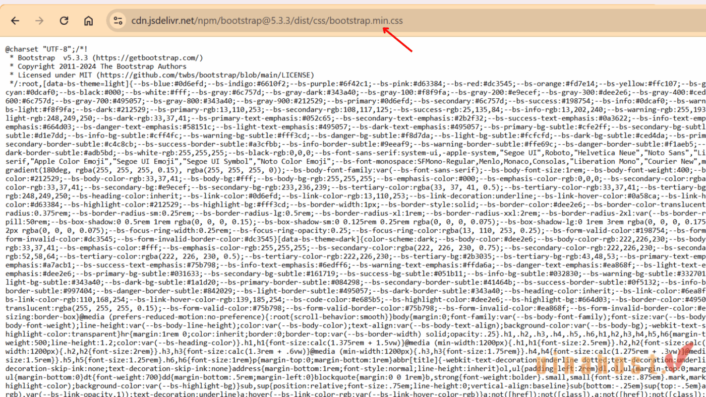Sử dụng file Minified (.min) giúp giảm dung lượng tải xuống đáng kể.