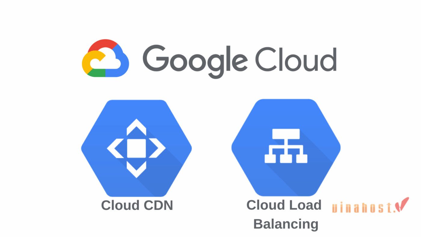 cdn vs load balancer 5 - #1 Hosting Giá Rẻ, VPS Giá Rẻ, Máy Chủ Vật Lý, Email, Cloud Server Logo Google Cloud với hai dịch vụ Cloud CDN và Cloud Load Balancing