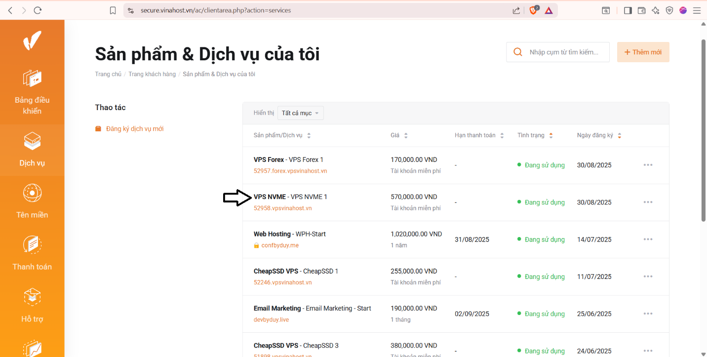 huong dan cai he dieu hanh tren vps nvme vinahost