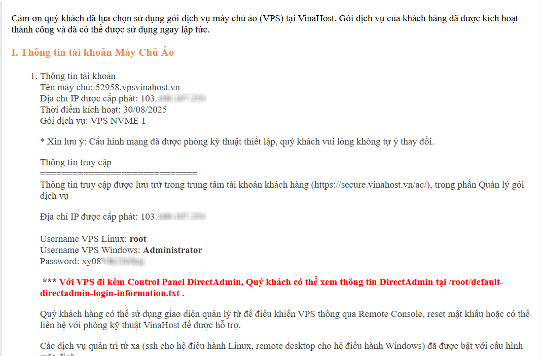 huong dan thue vps nvme vinahost