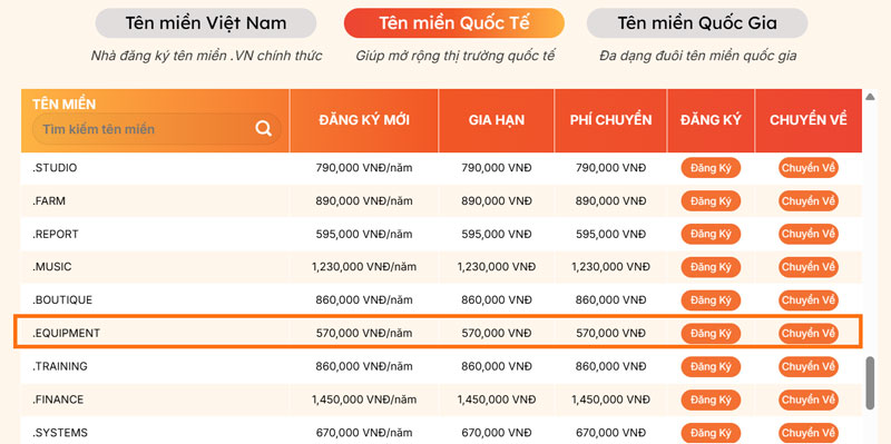 bang gia ten mien equipment - #1 Hosting Giá Rẻ, VPS Giá Rẻ, Máy Chủ Vật Lý, Email, Cloud Server bang gia ten mien equipment