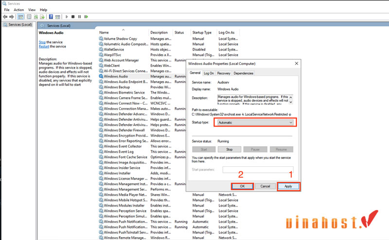 bat am thanh va microphone tren VPS Windows