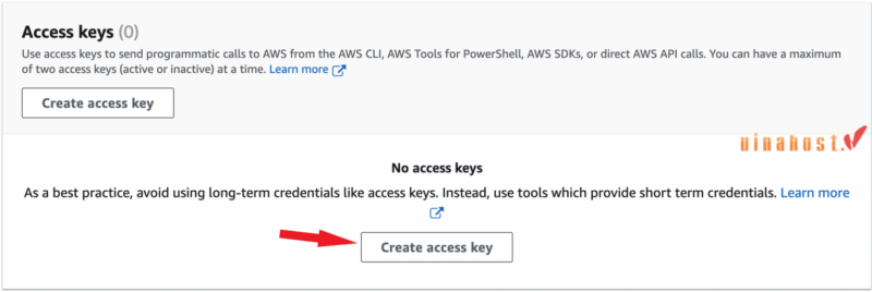 iam la gi 12 - #1 Hosting Giá Rẻ, VPS Giá Rẻ, Máy Chủ Vật Lý, Email, Cloud Server Chọn Create access key.