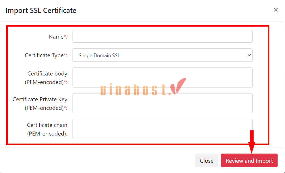 video cdn 16 - #1 Hosting Giá Rẻ, VPS Giá Rẻ, Máy Chủ Vật Lý, Email, Cloud Server Mở mục Certificate Management và chọn Import Certificate để tải lên chứng chỉ SSL của tên miền.