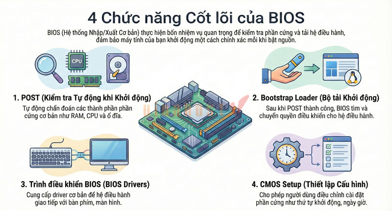 bios la gi 2 - #1 Hosting Giá Rẻ, VPS Giá Rẻ, Máy Chủ Vật Lý, Email, Cloud Server Chức năng Cốt lõi của BIOS