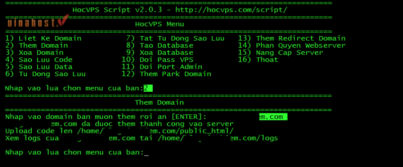 cau hinh vps de chay website