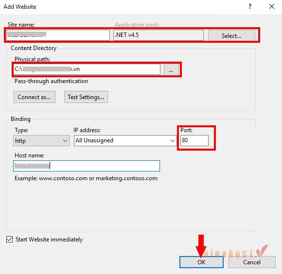 cau hinh vps de chay website