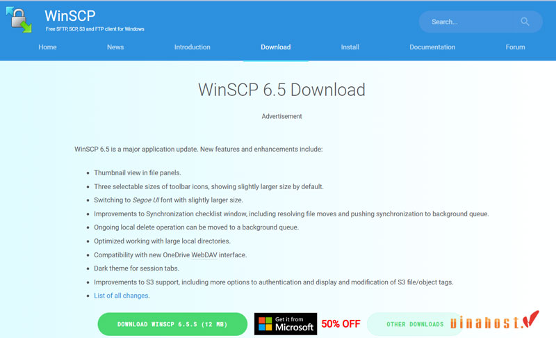 dung winscp quan ly file tren vps linux