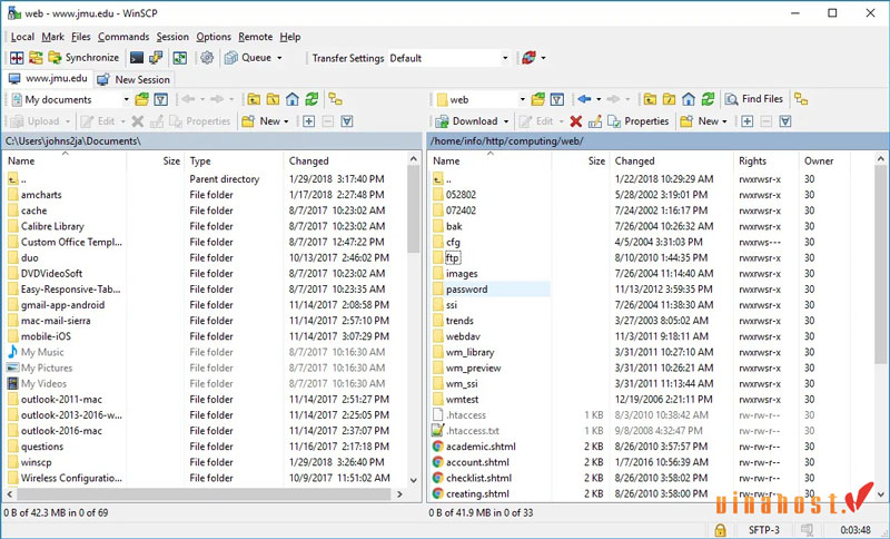 dung winscp quan ly file tren vps linux