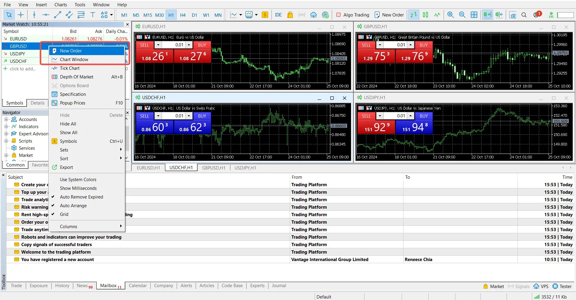 giao dịch trên sàn vantage markets