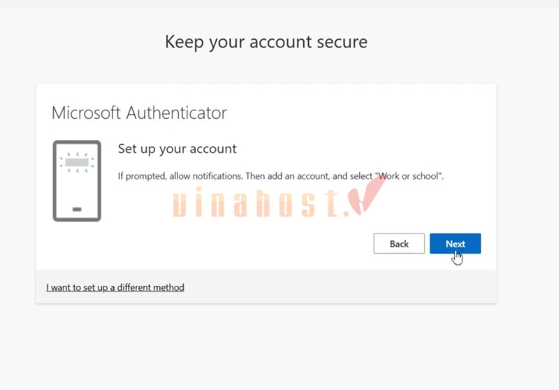 Quét mã QR và nhấn Next