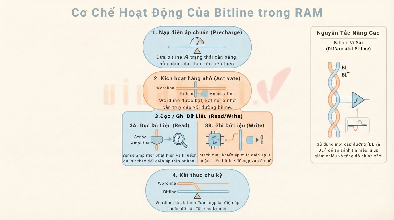 Cơ chế hoạt động của đường Bitline