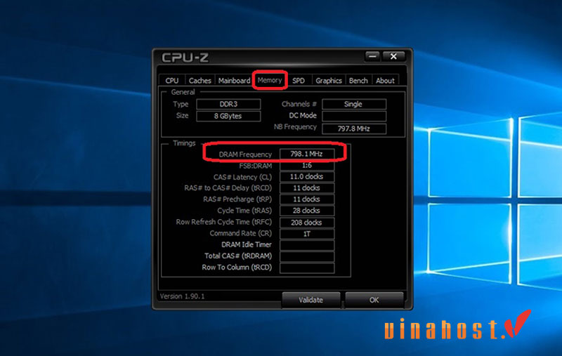 Kiểm tra bus ram bằng CPU-Z