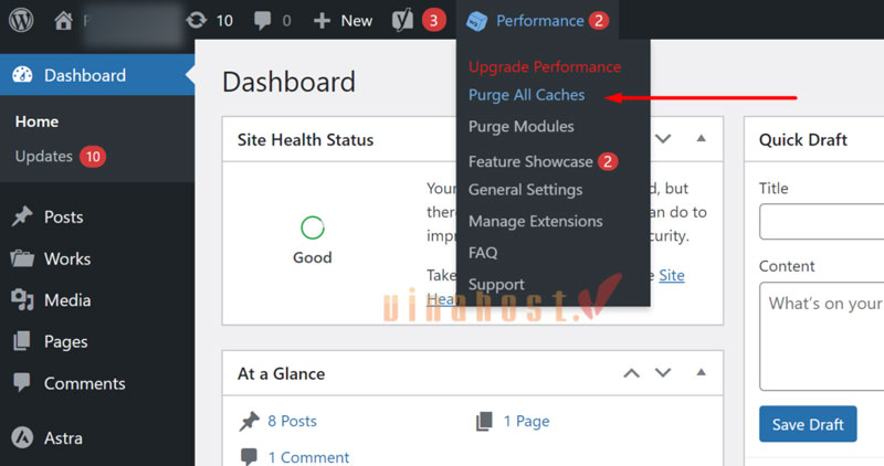 Xóa Cache bằng Plugin W3 Total Cache
