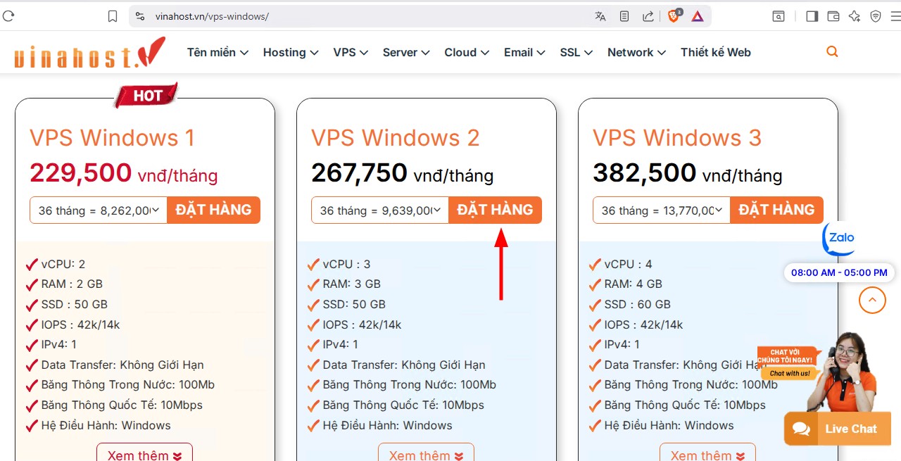 cach dang ky vps windows