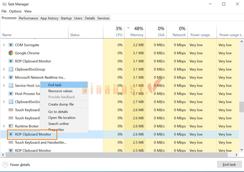 xử lý không copy paste được trong Remote Desktop