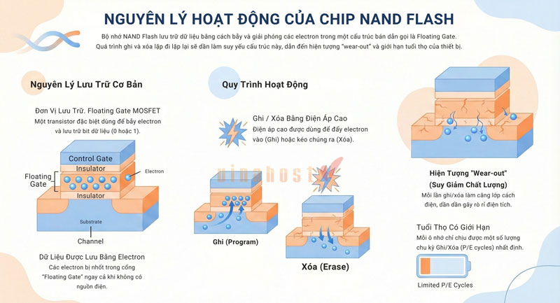 Nguyên lý hoạt động của chip nand flash