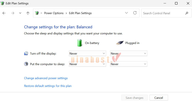 tat che do sleep tren vps windows 2 - #1 Hosting Giá Rẻ, VPS Giá Rẻ, Máy Chủ Vật Lý, Email, Cloud Server Tắt chế độ Sleep trên VPS Windows 10/11 bằng Control Panel
