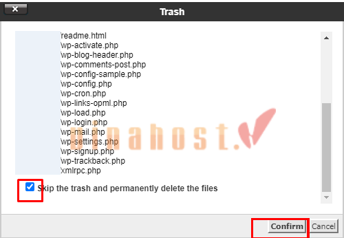 xoa du lieu tren hosting