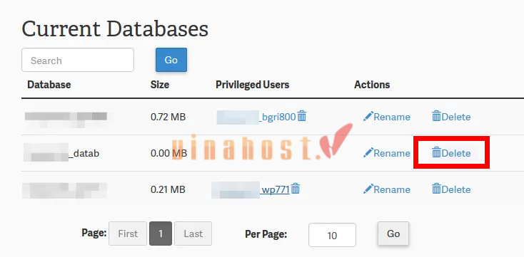 xoa du lieu tren hosting