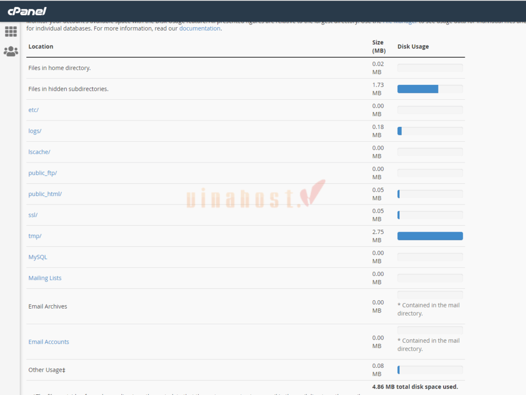 xoa du lieu tren hosting