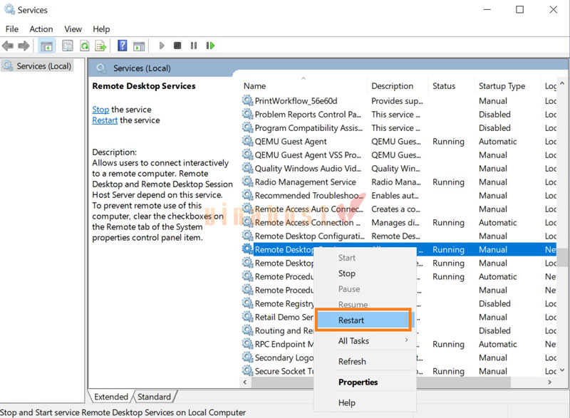 your remote desktop services session has ended