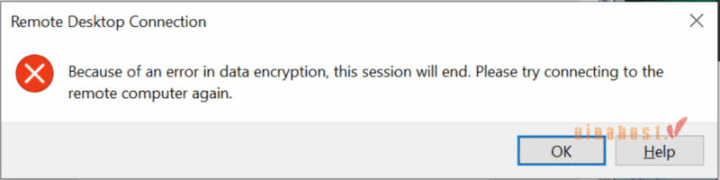 loi because of an error in data encryption this session will end