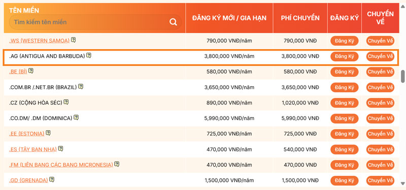bang gia ten mien ag - #1 Hosting Giá Rẻ, VPS Giá Rẻ, Máy Chủ Vật Lý, Email, Cloud Server bảng giá tên miền .ag