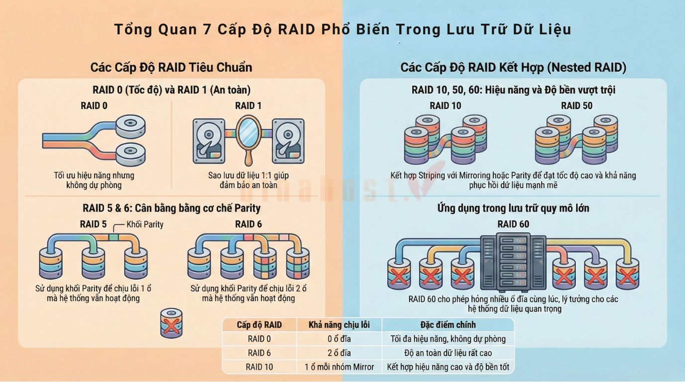 card raid la gi 2 - #1 Hosting Giá Rẻ, VPS Giá Rẻ, Máy Chủ Vật Lý, Email, Cloud Server 7 cấp độ RAID phổ biến