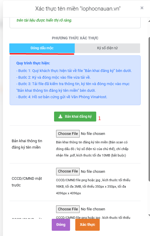 hướng dẫn đăng ký tên miền tổ chức