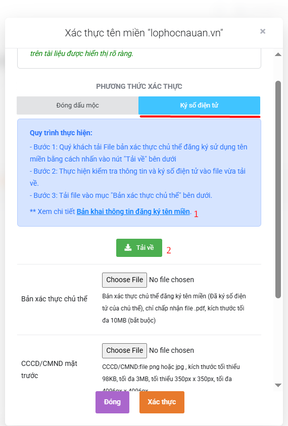 hướng dẫn đăng ký tên miền tổ chức
