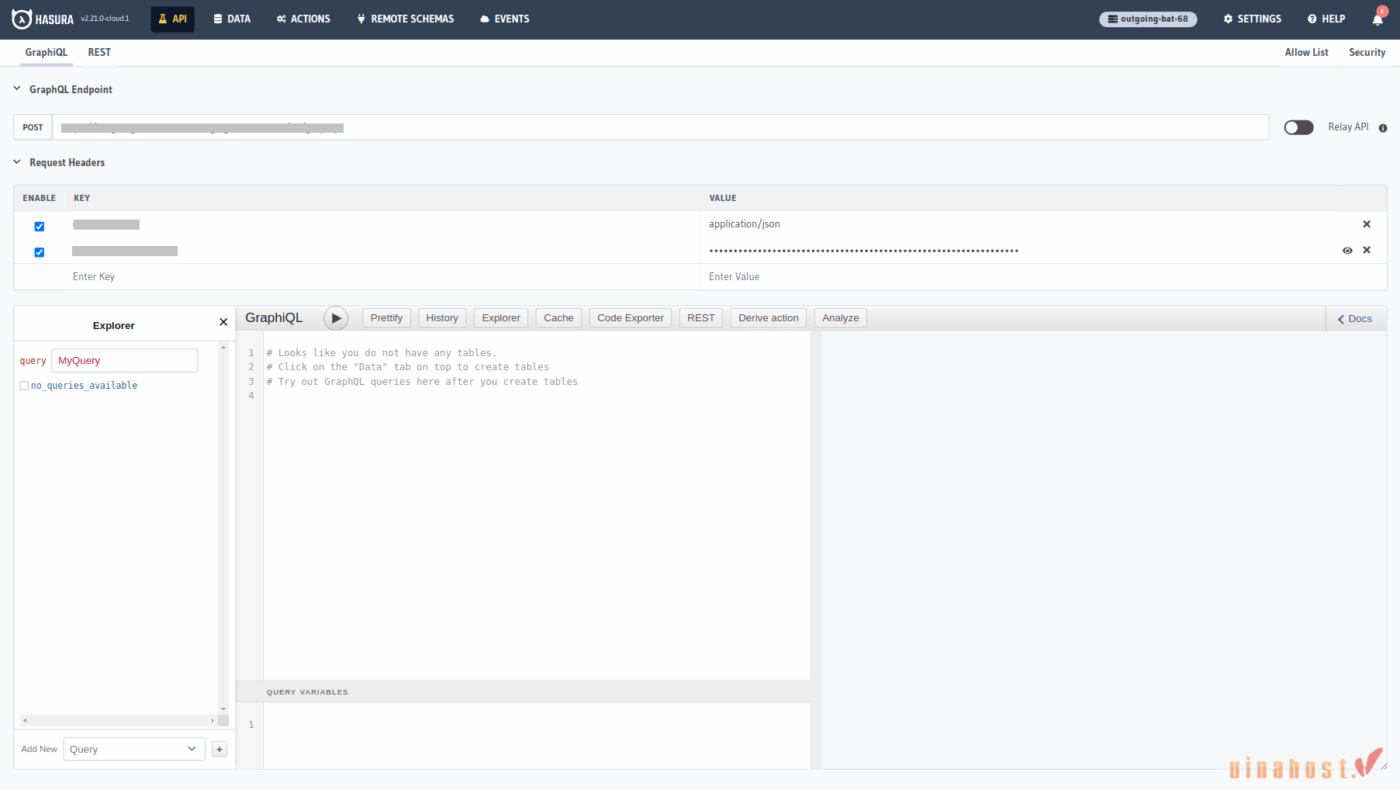 Hasura cho phép tạo GraphQL API nhanh chóng trực tiếp từ cơ sở dữ liệu mà không cần viết nhiều code backend
