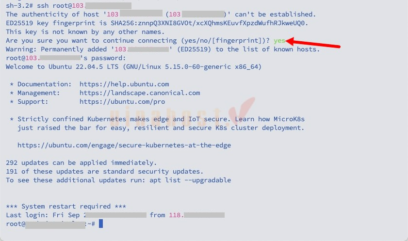loi warning remote host identification has changed